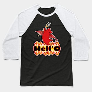 Red cat devil hello Baseball T-Shirt